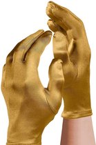 Apollo - Satijnen handschoen - Gala handschoenen - 20 cm - Goud - One size - Lange handschoenen verkleed - accessoires - Carnaval