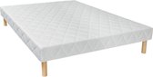 Ysmée Decoratief gewatteerde bedbodem met 14 multiplex-latten PANACEA van DREAMEA - Wit - 120x190 cm L 188 cm x H 30 cm x D 118 cm