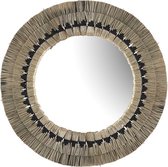 OZAIA Grote ronde spiegel van mendong-stro CHOKWE - D80 cm - Naturel L 80 cm x H 80 cm x D 4 cm