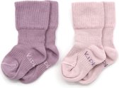 KipKep Stay-on socks - chaussettes bébé - Pastel Violet - Taille 0-6 mois - lilas, violet - pack de 2 - ne glissent pas