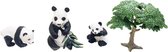 Wilde dieren panda familie met baby 3 stuks