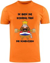 Ik ben de Koning van de kneuzen Oranje Heren T-Shirt | Koningsdag | Grappig | Shirt