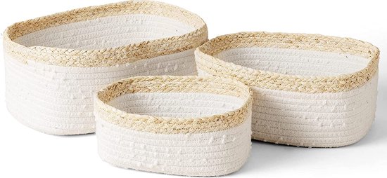 Aevcvok Lot De 3 Panier Rangement En Corde De Coton Tressée Panier