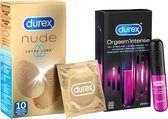 Durex - 20 Préservatifsf - Nude Extra Lube 10pcs - Gel Stimulant Intense Orgasme 10pcs