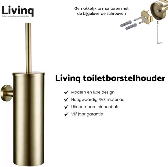Toiletaccessoireset Goud 4-delig Toiletborstelhouder - Toiletrolhouder -... | bol.com