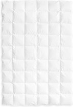 Ganzendons Dekbed 220x200cm – Capri ZOMER 2 Persoons Dons Dekbed 1000g Vulling – 100% Katoenen Tijk Wit - Satijnen Bies – Wasbaar - Luchtig en comfortabel