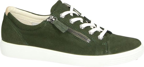 ECCO Soft 7 dames sneaker - Groen - Maat 43 | bol.com