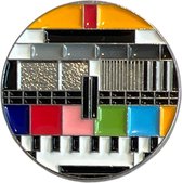 Testbeeld TV Retro Emaille Pin 3 cm / 3 cm / Multicolor