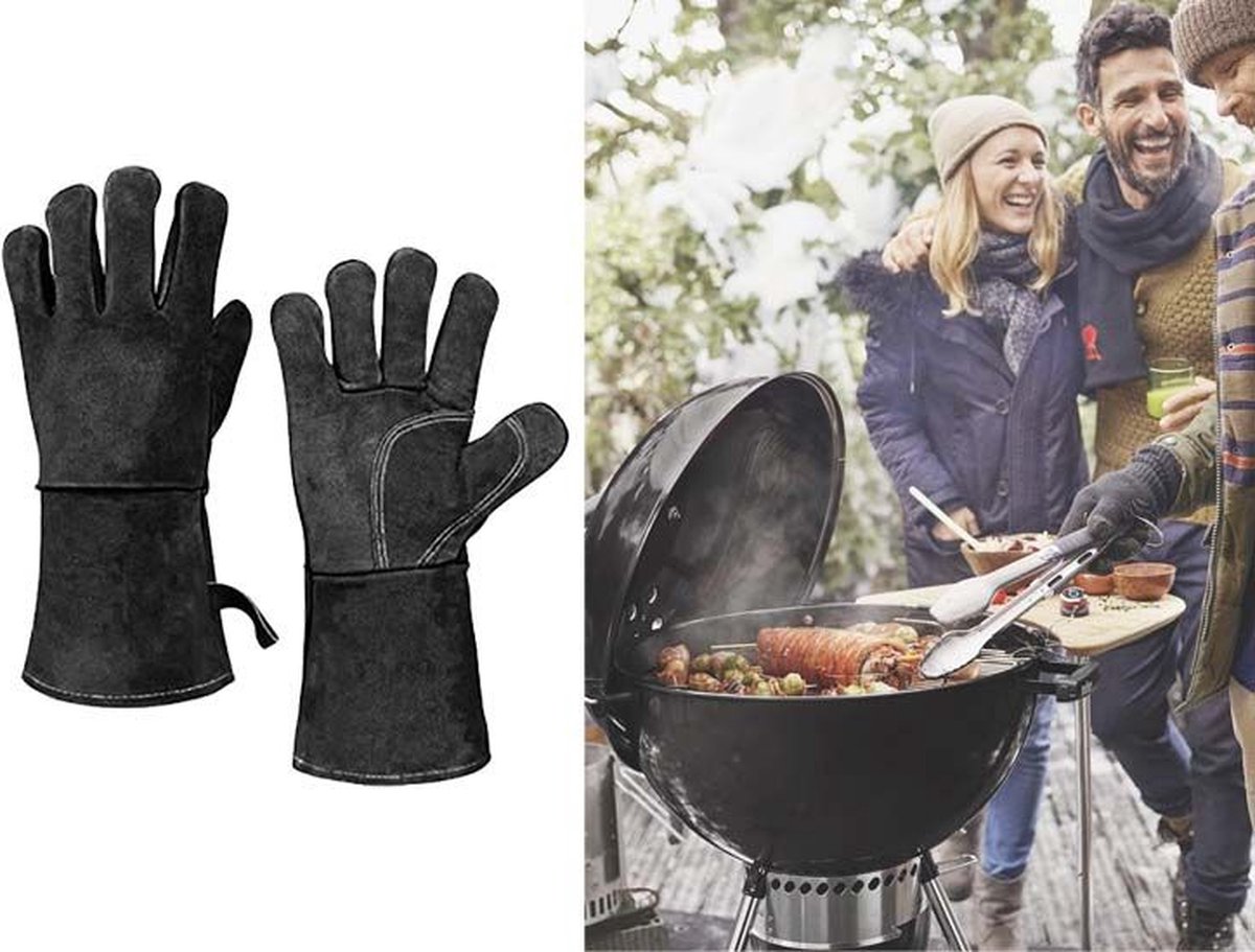 Gant Barbecue, Gant CheminéE Feu, Gants De Four, Gant en Cuir RéSistant à  La Chaleur, Gant De Protection Ignifuge, pour Grill BBQ - Cdiscount Maison