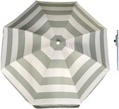 Parasol - Argent/ blanc - D180 cm - sac de transport inclus - piquet de parasol - 49 cm
