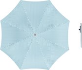 Parasol - Lichtblauw/wit - D160 cm - incl. draagtas - parasolharing - 49 cm