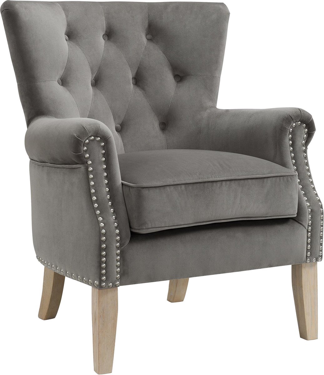 Notio Living Dorel - Gestoffeerde loungestoel in stof grijs (86 x 73 x 75 cm)