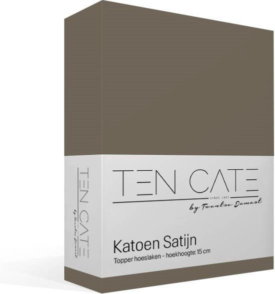 Ten Cate 100% coton satin Topper Hoeslaken - 160x200 - Taupe