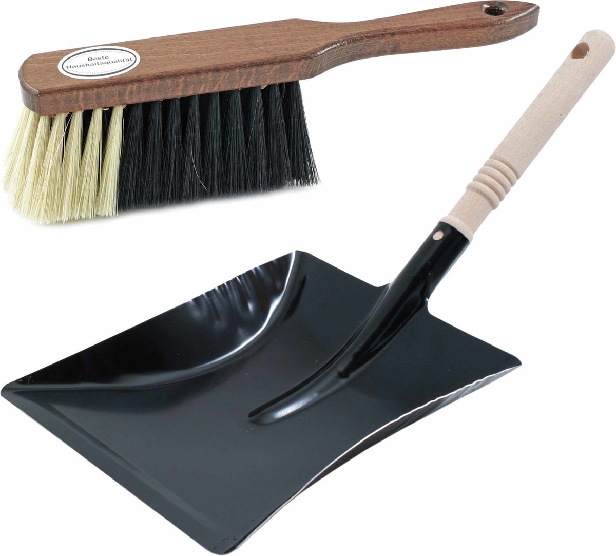 Goedkoopste Luxe stoffer en blik bruin/zwart van metaal voor binnen - Zachte stoffers