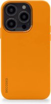 DECODED Siliconen Back Cover - iPhone 14 Pro - Anti-Bacterieel Hoesje - Magnetische Technologie van Apple - Geel, Oranje