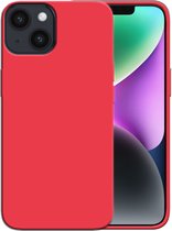 Coque en Siliconen Smartphonica pour coque iPhone 14 avec intérieur souple - Rouge / Coque arrière