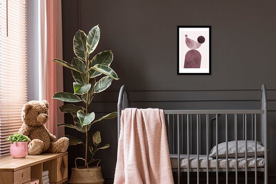 Cadre photo avec affiche - Formes - Abstrait - Pastel - Rose - 20x30 cm - Cadre pour affiche