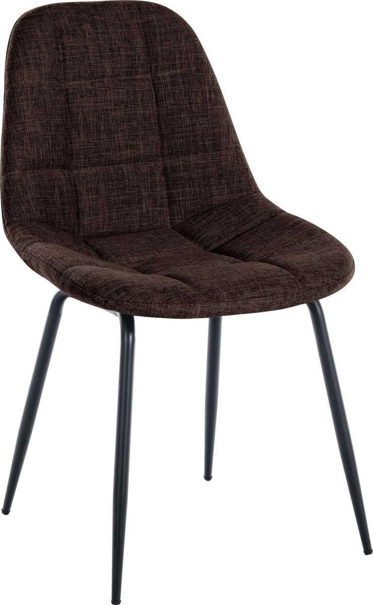 CLP Tom Eetkamerstoel - Zonder armleuning - Fauteuil - bruin Stof