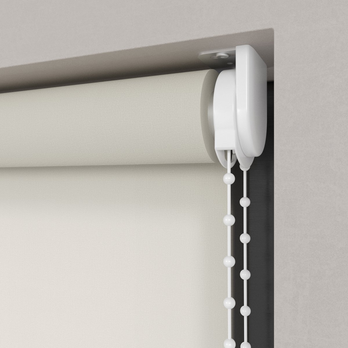 Dutchblinds Rolgordijn - lichtdoorlatend - Parel Wit - 80x275cm - Raamdecoratie op maat