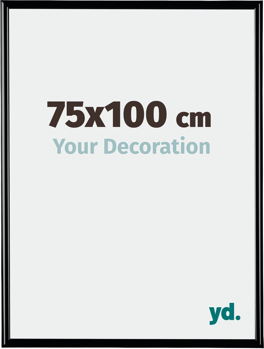 yd. Your Decoration - Fotolijst 75x100 cm - Kunststof - Zwart Hoogglans - Bordeaux