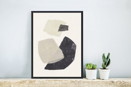 Cadre photo avec affiche - Abstrait - Formes - Pastel - Zwart - 30x40 cm - Cadre pour affiche