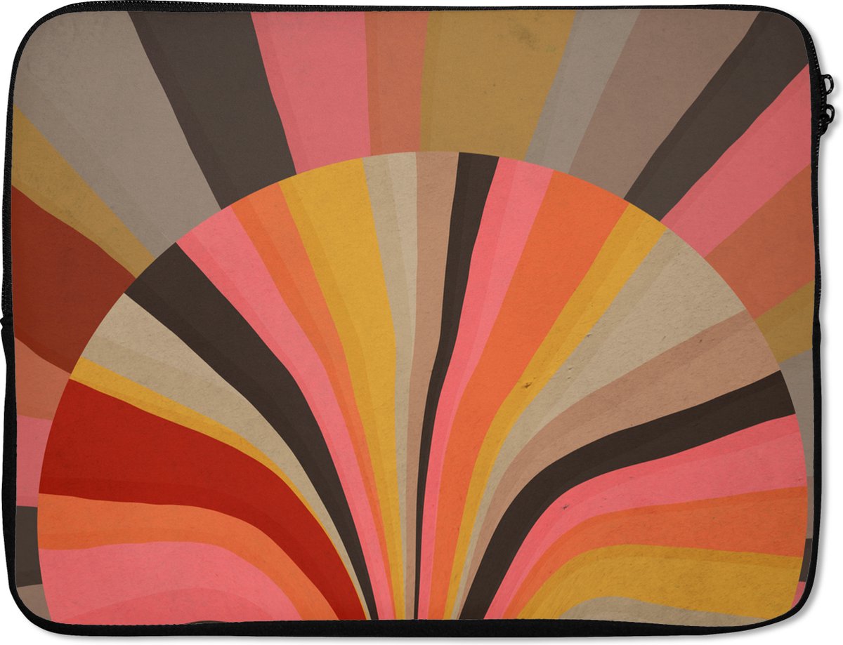 Laptophoes 15.6 inch - Abstract -Kunst - Vormen - Laptop sleeve - Binnenmaat 37x26 cm - Zwarte achterkant