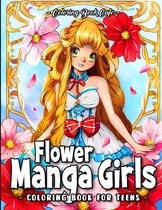 Coloring Book Cafe - Flower Manga Girls - Kleurboek voor volwassenen