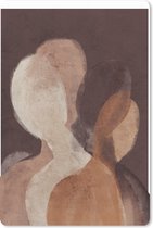 Muismat - Mousepad - Mensen - Abstract - Bruin - Kunst - 40x60 cm - Muismatten