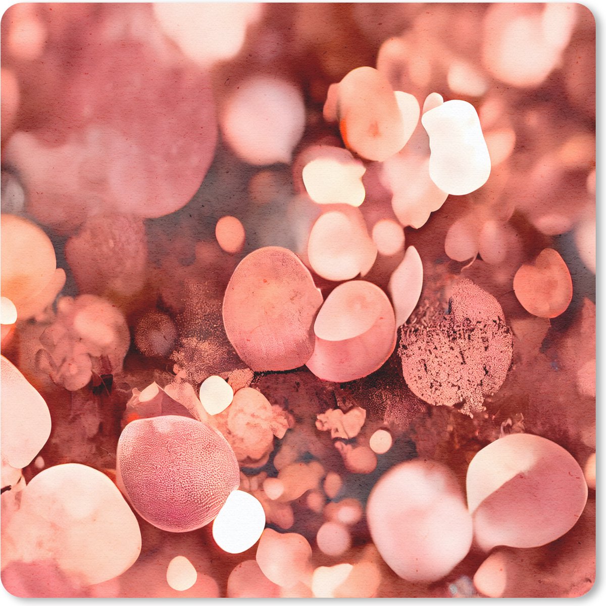 Muismat 20x20 cm - Mousepad Abstract - Glitter - Roze - Luxe - Muismatten