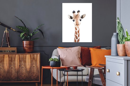 Stickers muraux - Film autocollant - Girafe - Animaux - Nature - Portrait - 60x80 cm - Film adhésif - Stickers muraux Chambre d'enfant - Papier peint autocollant - Papier peint autocollant - Film autocollant