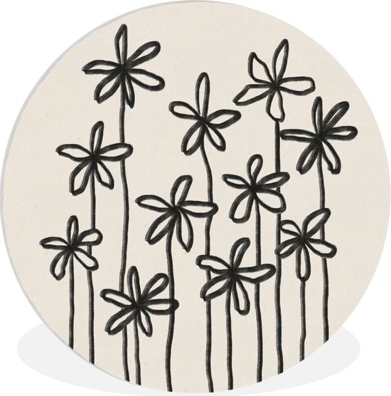WallCircle - Wandcirkel ⌀ 140 - Bloemen - Planten - Pastel - Abstract - Ronde schilderijen woonkamer - Wandbord rond - Muurdecoratie cirkel - Kamer decoratie binnen - Wanddecoratie muurcirkel - Woonaccessoires