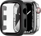 Strap-it Geschikt voor Apple Watch PC hard Case - Maat : 44mm met glas - zwart - hoesje - beschermhoes - protector - bescherming
