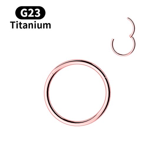 Titanium Piercing ring Rose gold- 8mm - Dikte 1.2mm piercing helix - piercing oor - ring piercing- Anti allergie piercing - Ringetje geschikt voor Helix, Tragus, Septum, Lip, Neus & wenkbrauw piercing-