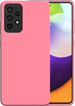 Smartphonica Siliconen hoesje voor Samsung Galaxy A52/ A52 5G / A52s 5G case met zachte binnenkant - Roze / Back Cover geschikt voor Samsung Galaxy A52;Apple Samsung Galaxy A52 5G;Apple Samsung Galaxy A52s 5G