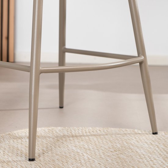 Bronx71® Tabouret de bar scandinave Jena taupe tissu recyclé 69 cm