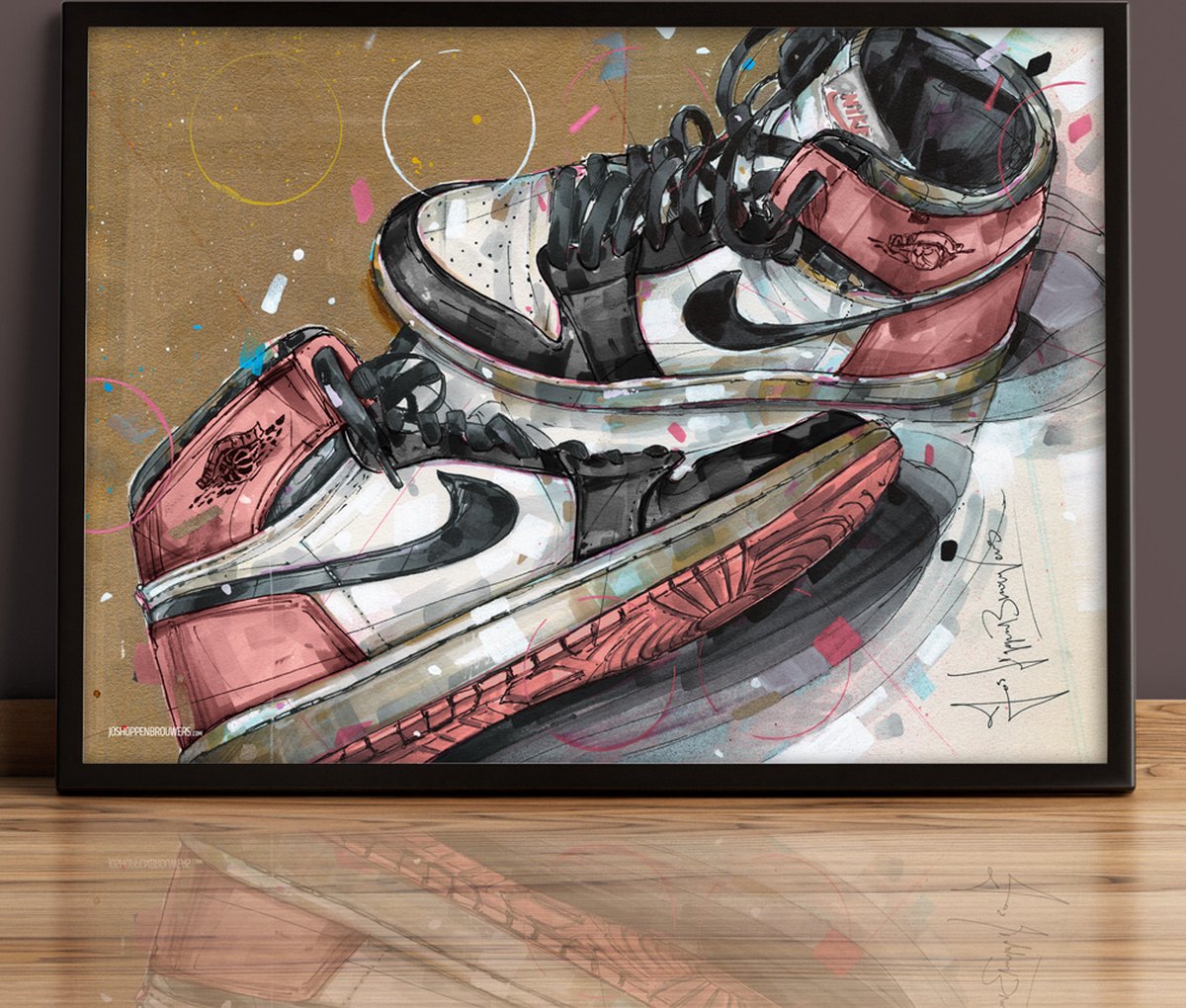 Jos Hoppenbrouwers Canvas Art Prints - Nike Air Jordan 1 Rust Pink ( Fashion > Shoes > Sneakers art) - 40x60 in