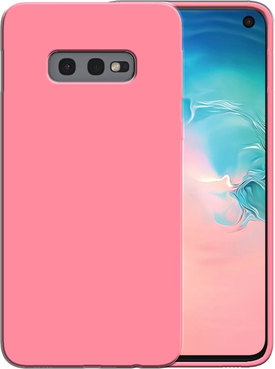 Smartphonica Siliconen hoesje voor Samsung Galaxy S10E case met zachte binnenkant - Roze geschikt voor Samsung Galaxy S10E