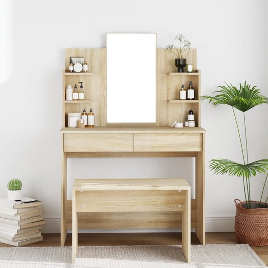 Furniture Limited - Coiffeuse avec miroir 96x40x142 cm couleur