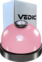 VEDIC® - Hondenbel Roze/Zwart - Intelligentie training - Hondentraining - RVS