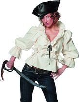Wilbers - Piraat & Viking Kostuum - Piratenblouse Ms Driemast Vrouw - wit / beige - Maat 44 - Carnavalskleding - Verkleedkleding