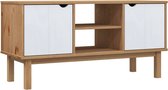 vidaXL - Tv-meubel - OTTA - 113,5x43x57 - cm - massief - grenenhout - bruin - en - wit