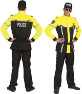 Funny Fashion - Politie & Detective Kostuum - Neon Geel Zwart Politie Kostuum Man - geel,zwart - Maat 48-50 - Carnavalskleding - Verkleedkleding