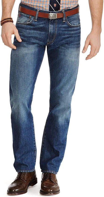 Polo Ralph Lauren - Heren Jeans Straight Fit Jeans Hampton - Blauw - Maat 30 /32 | bol.com