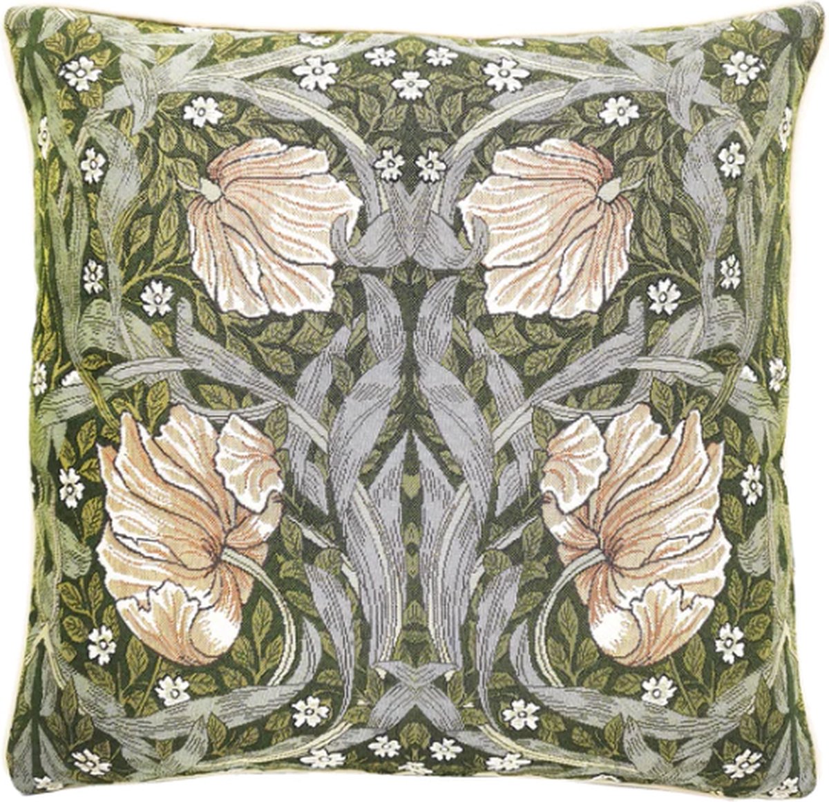 Signare Kussenhoes - Kunst - Luxe gobelinstof - Pimpernel en Thyme - Groen - William Morris - 45 x 45 cm