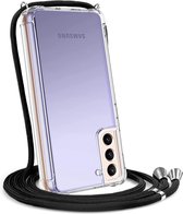 Hoesje met koord - ketting - Draagriem voor Schouder / Nek - touw - Hanger - Schouder tas - Geschikt voor: Samsung Galaxy S22 Plus - transparant
