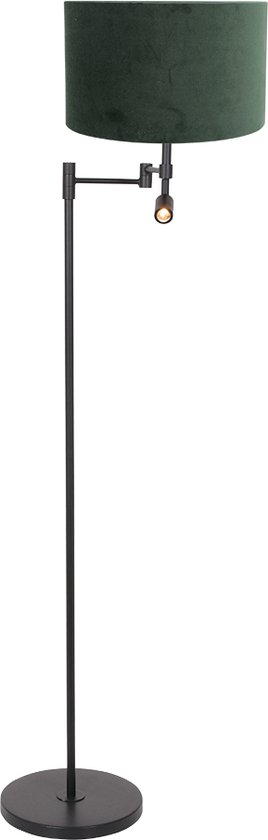 Industriële vloerlamp zwart met witte kap Steinhauer Stang Industriële vloerlamp zwart met witte kap Steinhauer Stang