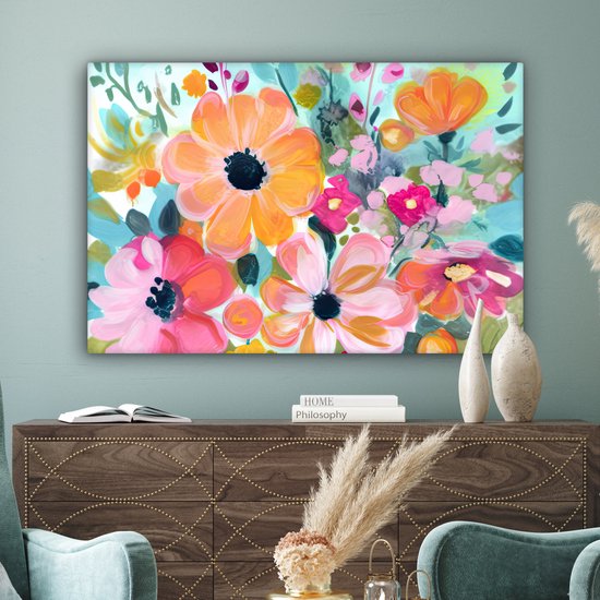 MuchoWow© Canvas Schilderij 90x60 cm Kamer Decoratie Woonkamer Schilderijen Slaapkamer Room Decor Wanddecoratie Wall Art Painting Watercolor - Bloemen - Kunst - Modern MuchoWow© Canvas Schilderij 90x60 cm Kamer Decoratie Woonkamer Schilderijen Slaapkamer Room Decor Wanddecoratie Wall Art Painting Watercolor - Bloemen - Kunst - Modern