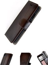 Pearlycase Echt Lederen Handmade Wallet Bookcase hoesje Donker Bruin voor Apple iPhone 7 / iPhone 8 / iPhone 6(s)