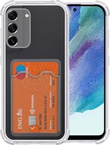 Arara Hoesje geschikt voor Samsung Galaxy S21 FE hoesje met pashouder shockproof backcover - Transparant