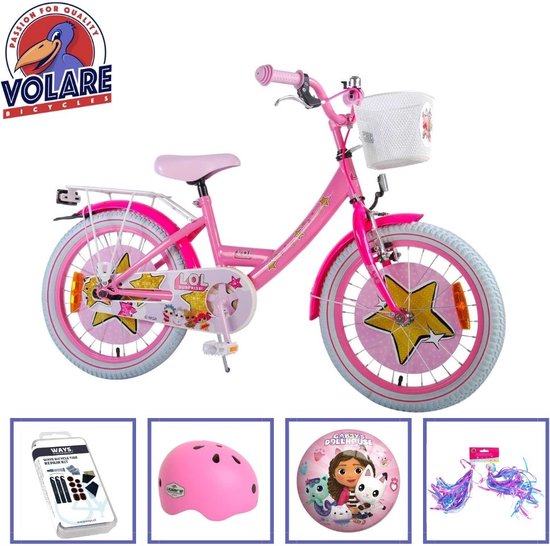 Volare Kinderfiets LOL Surprise - 18 inch - Roze - Inclusief fietshelm en  accessoires | bol.com